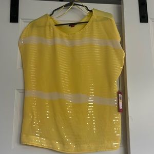 Vince Camuto Yellow sequin Blouse Shirt